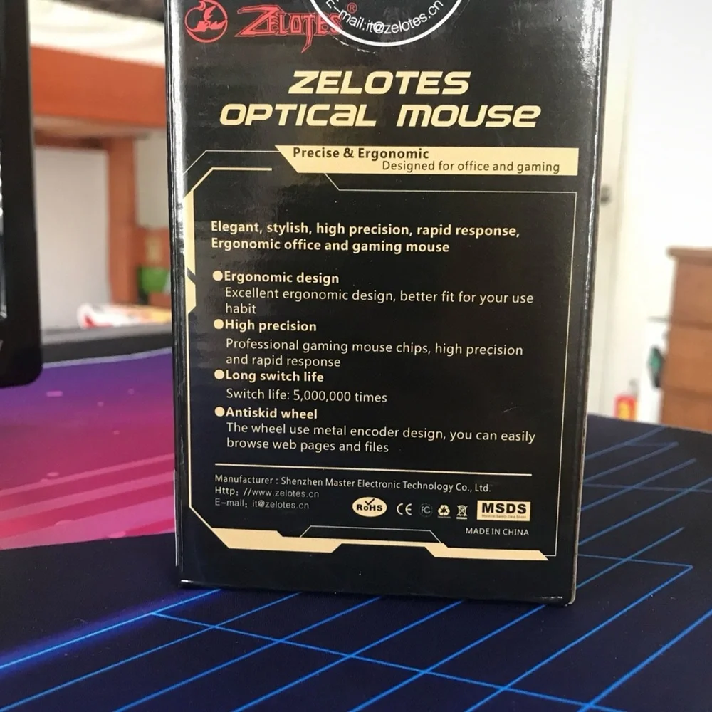 Zelotes gaming mouse. Brand new!!! Just don’t have a use for it.